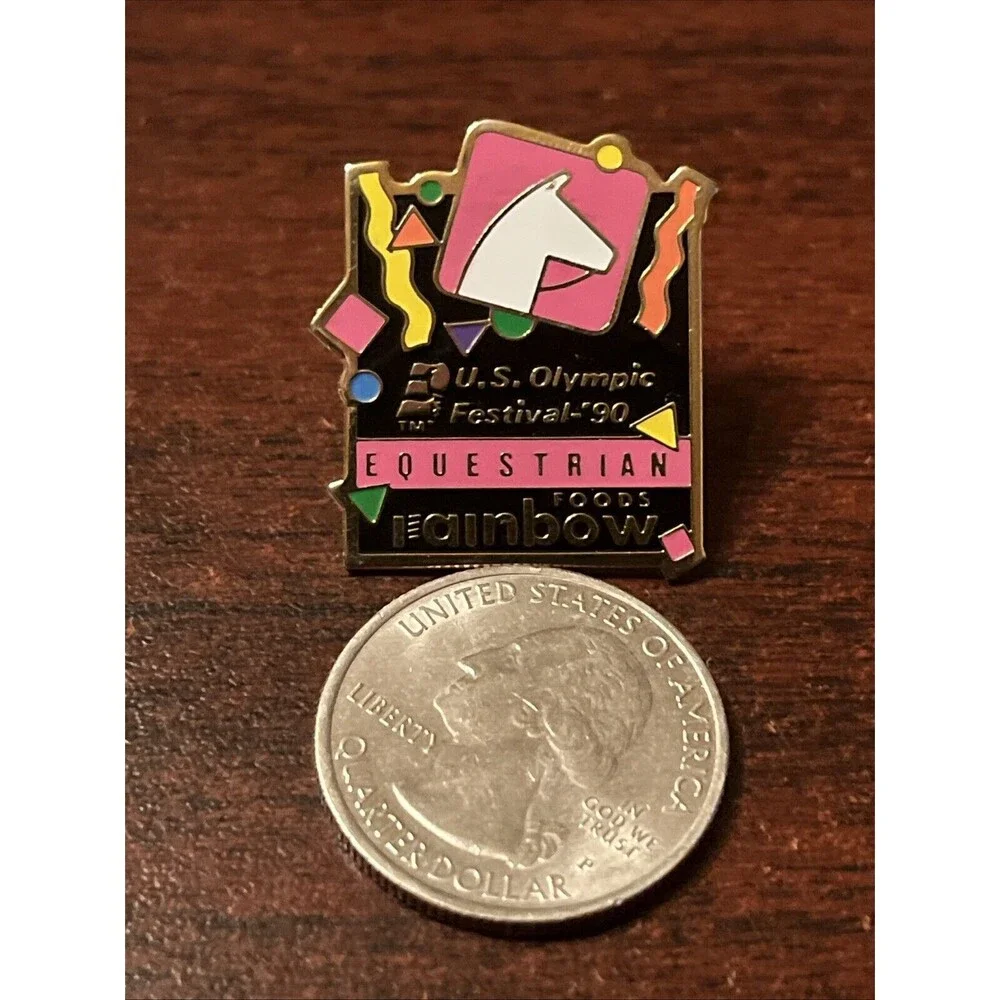 1996 U.S. Olympic Festival 1990 Equestrian Event‎ Rainbow Foods Lapel Hat Pin